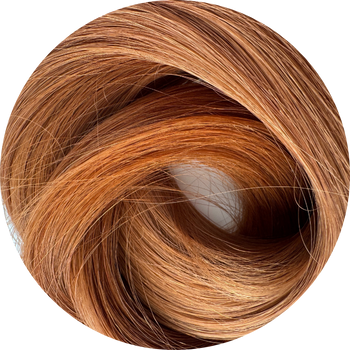 Reddish brown hair color swatch on a white background