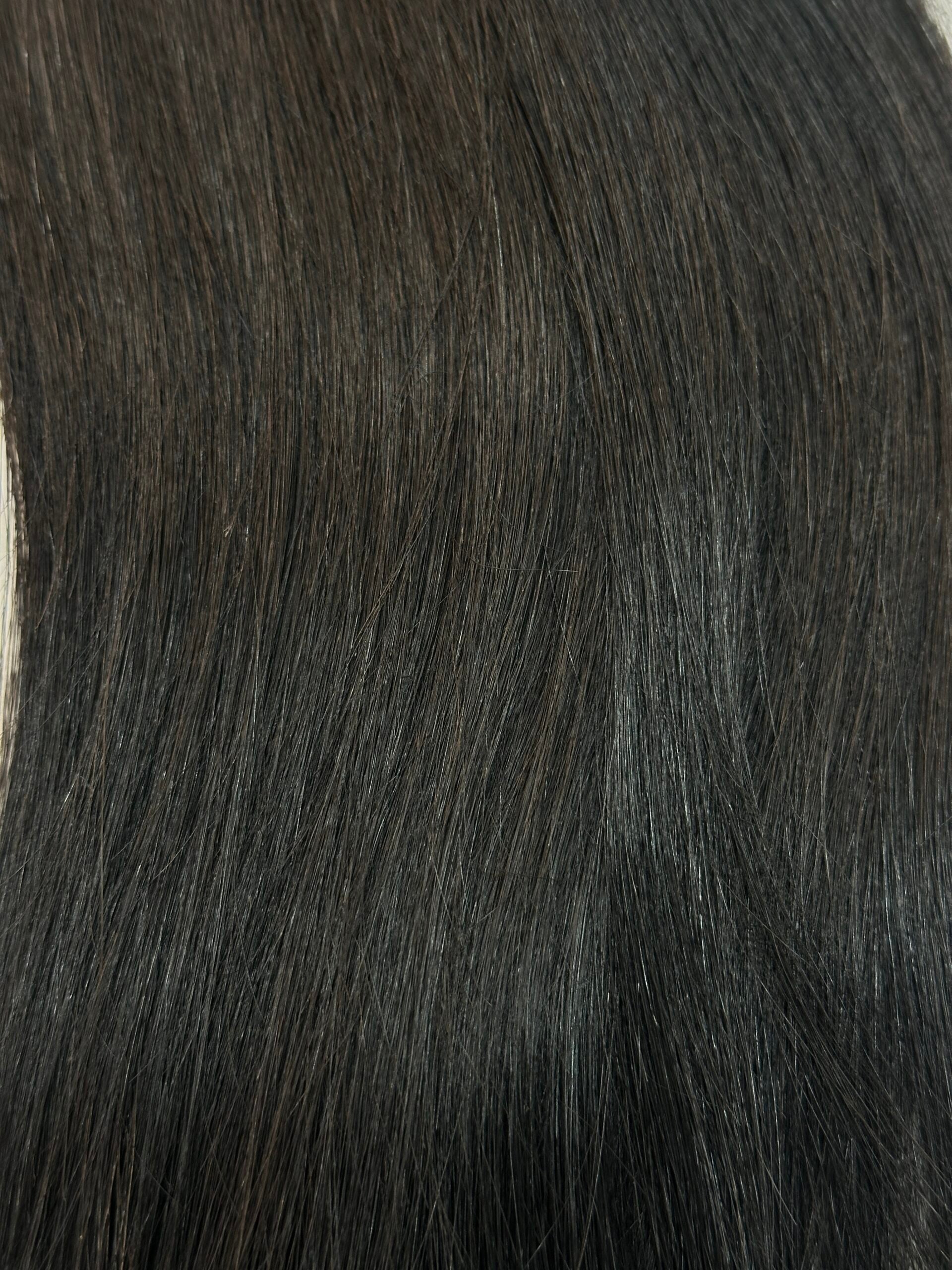 Close-up of dark hair texture