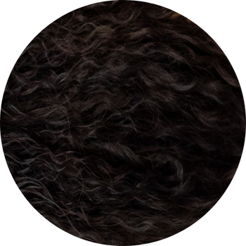 Close-up of dark brown hair color swatch