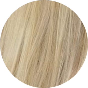 Close-up of blonde hair color swatch