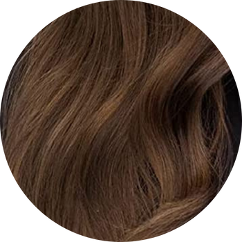 Close-up of brown hair color swatch