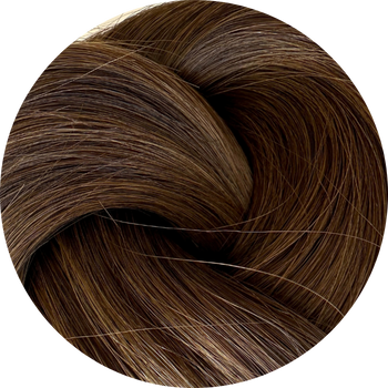 Close-up of brown hair with a white background