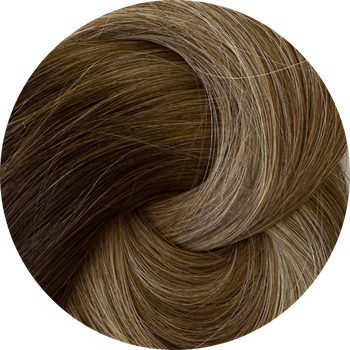 Close-up of brown hair strands in a circular arrangement