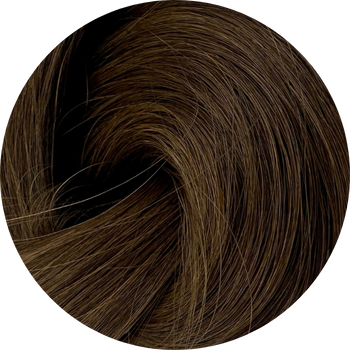 Close-up of dark brown hair color swatch