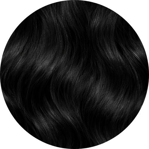 Close-up of dark hair with a circular border
