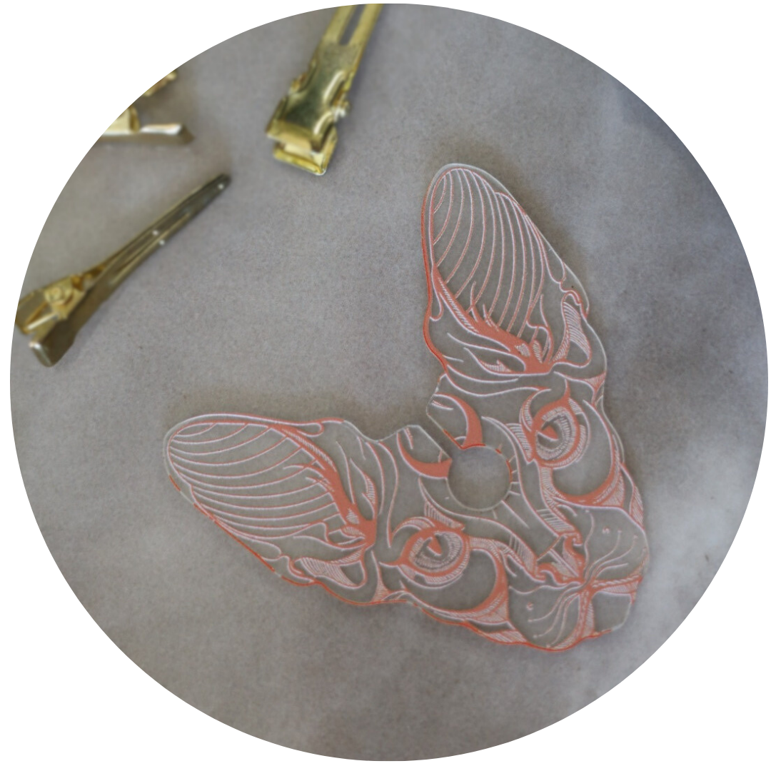 Translucent K-Tip Shield in shape of Sphynx Head