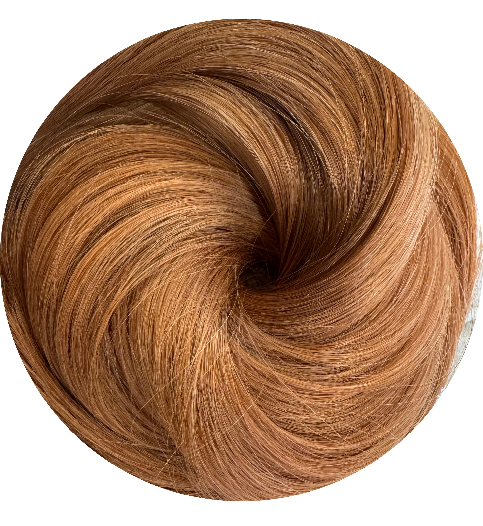 Reddish Brown hair extension swatch on a white background